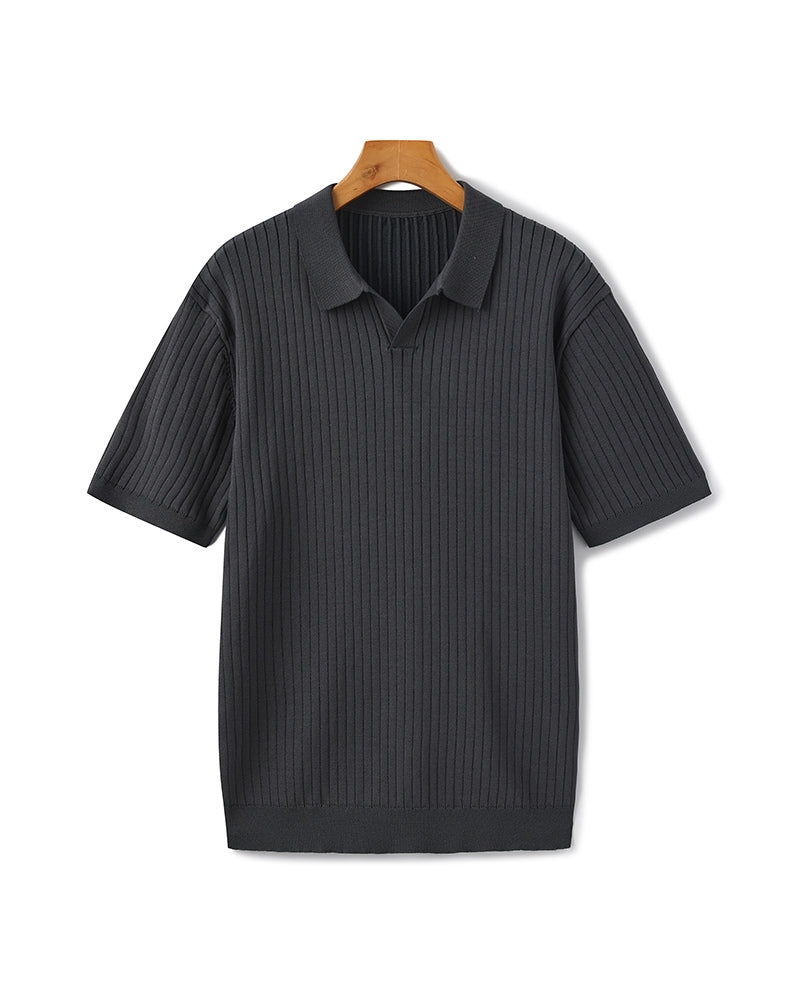 Premium Geripptes Polohemd